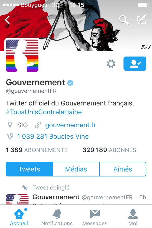 La Marianne du compte Twitter du Gouvernement est atlantiste, lesbienne et textoteuse compulsive