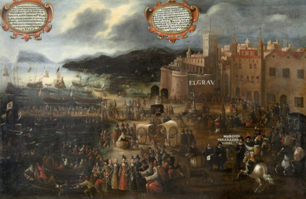 Scène d'embarquement de Morisques, ces musulmans d'Espagne convertis de force au catholicisme après la reconquête puis finalement expulsés en 1609-1614 parce qu'ils étaient une cinquième colonne de l'Empire ottoman