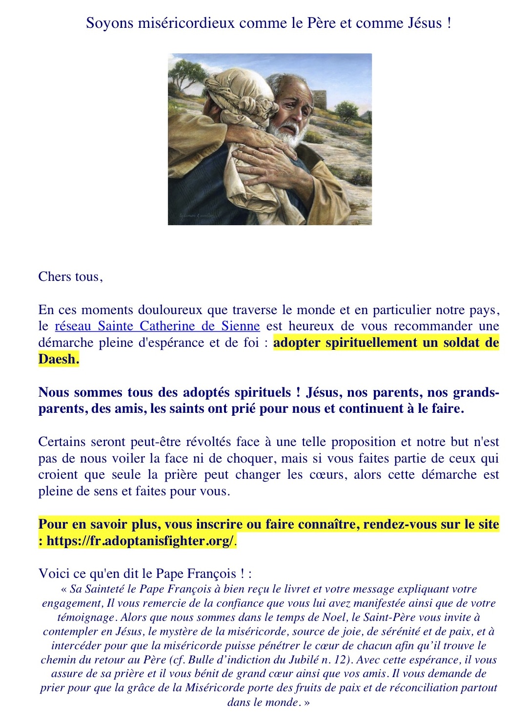 Adoptez spirituellement un soldat de Daesh