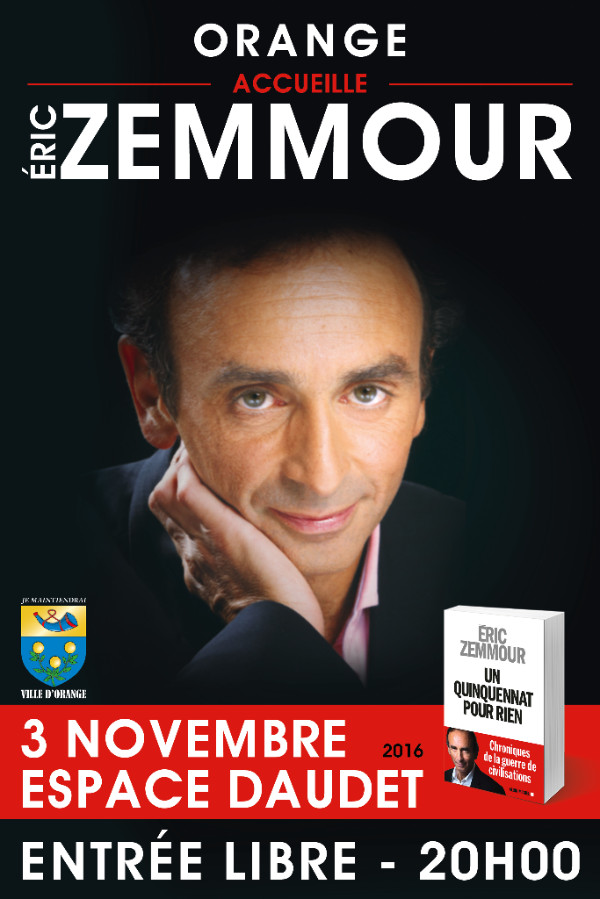 Eric Zemmour à Orange le 3 novembre