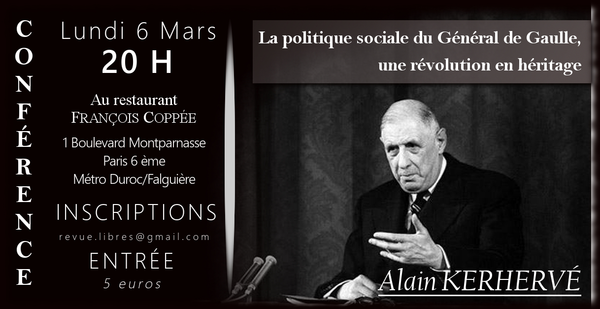 Vidéo de la conférence d’Alain Kerhervé : “Une révolution en héritage : la politique sociale du général de Gaulle”