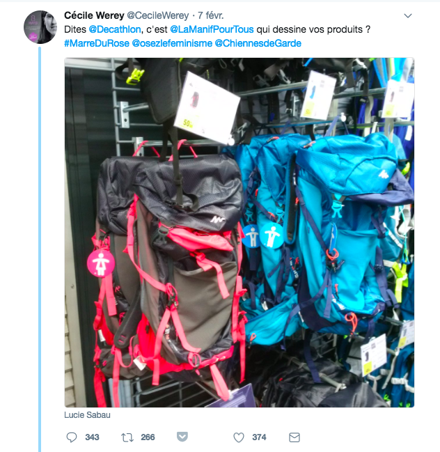 Twitter : Décathlon VS une féminazie