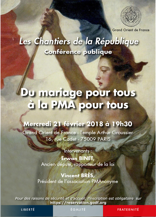 Après le “mariage” homo, les réseaux maçonniques s’activent en faveur de la “PMA pour tous”