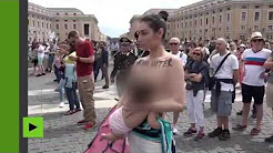 Vatican : une Femen allaite un bébé en public… pour critiquer la position de l’Église sur l’avortement
