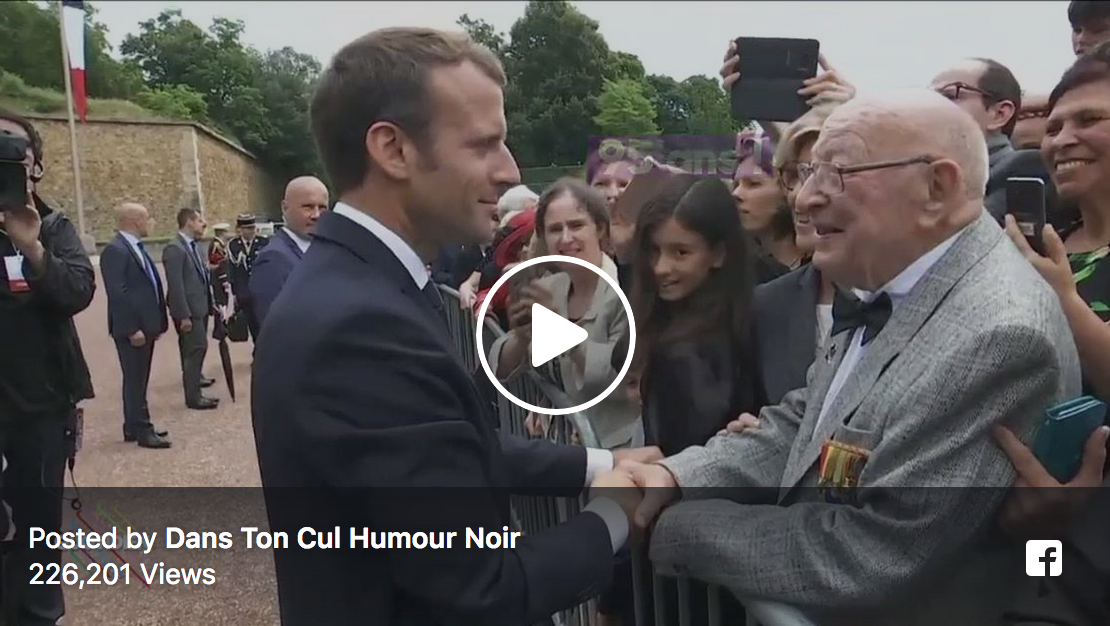 Un vétéran de 95 ans à Macron : “On est venu en voiture parce que vous n’avez pas encore réussi avec la SNCF !”