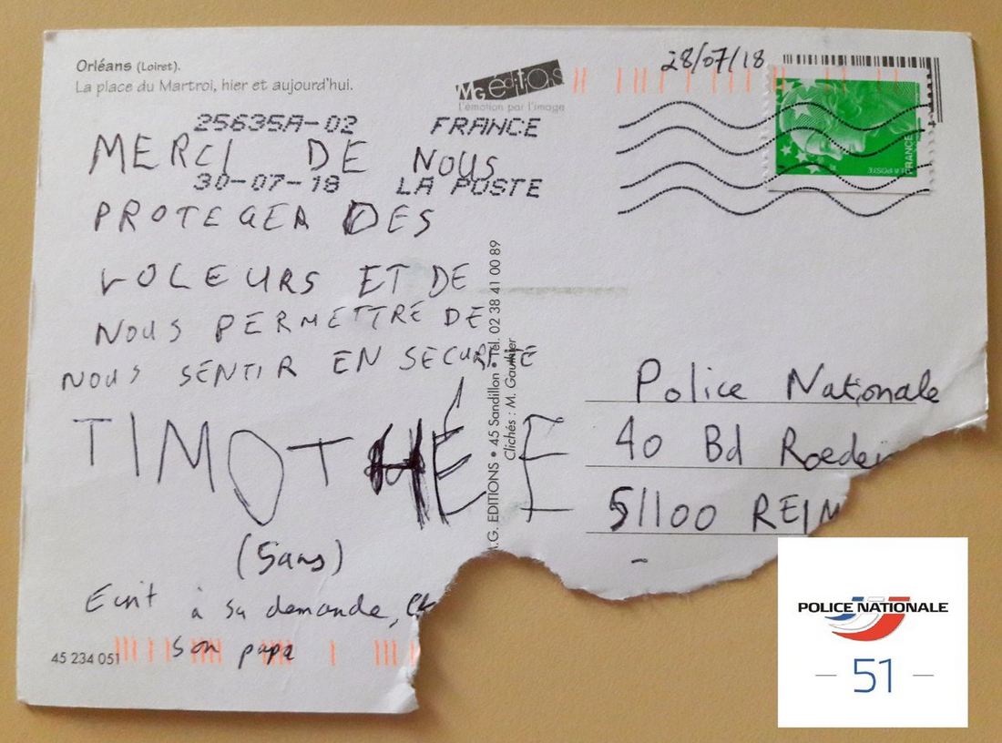 Quand le petit Timothée, 5 ans, remercie les forces de l’ordre…