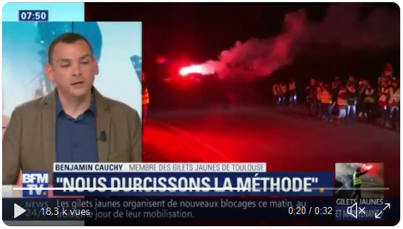 Gilets jaunes : “Nous durcissons la méthode au regard de la non-réponse du gouvernement”