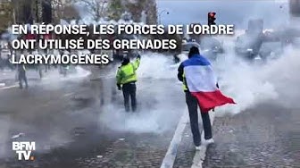 Des images des affrontements entre forces de l’ordre et gilets jaunes samedi 24 novembre sur les Champs-Élysées (VIDÉO)
