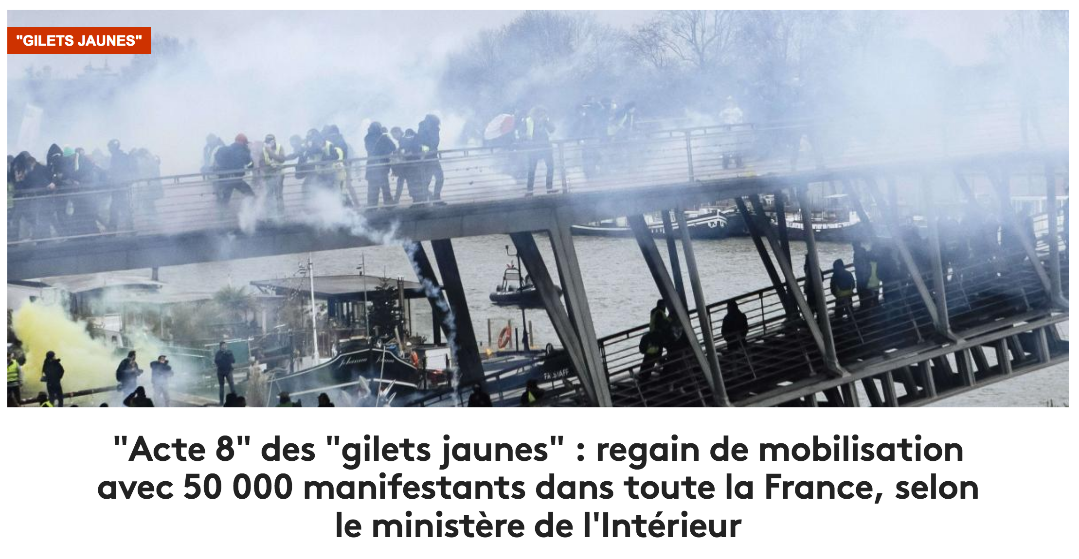 Acte 8 : les merdias commencent à comprendre que les Gilets Jaunes n’en sont qu’à leur commencement