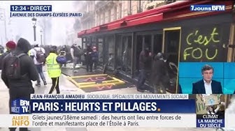 Gilets Jaunes : les images du Fouquet’s vandalisé sur les Champs-Élysées (VIDÉO)