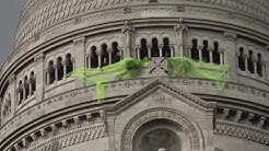 Des Gilets Jaunes ont fixé un grand filet jaune au sommet de la basilique du Sacré-Cœur (VIDÉO)