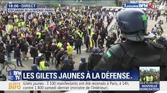 De légères tensions à La Défense entre forces de l’ordre et Gilets Jaunes en fin de manifestation