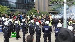 À Bruxelles, des Gilets jaunes sortent dans la rue le jour des européennes (VIDÉO)