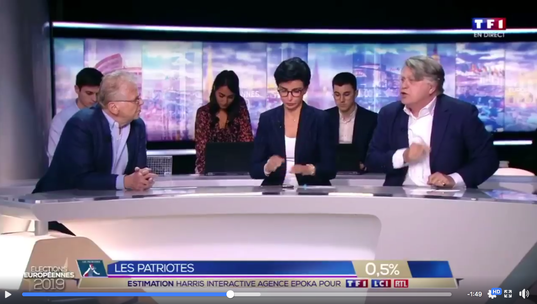 Vu sur la chaîne macroniste TF1 (qui invite deux partisans de LREM) : Gilbert Collard VS Daniel Cohn-Bendit (CLASH)