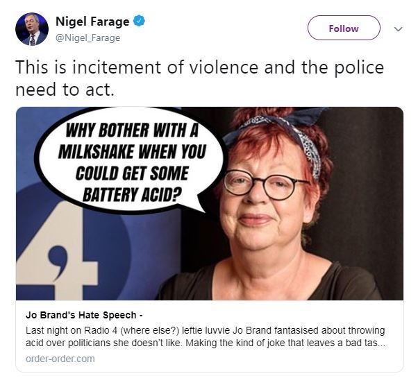 Quand les anti-Brexit appellent à la violence conre Nigel Farage
