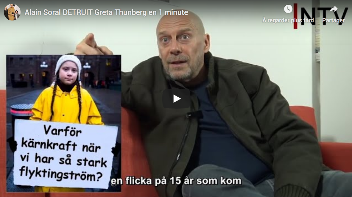“Greta Thunberg, c’est de la pédophilie politique”, “moi je lui mets une paire de claques dans la gueule et je la renvoie à l’école” (Alain Soral)