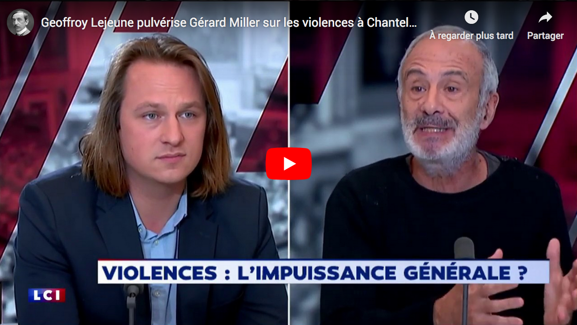 Geoffroy Lejeune pulvérise Gérard Miller sur les violences à Chanteloup-Les-Vignes (DÉBAT)