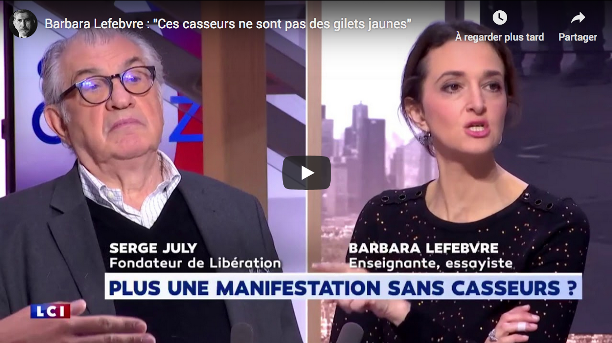 Barbara Lefebvre : “Ces casseurs ne sont pas des Gilets Jaunes” (VIDÉO)