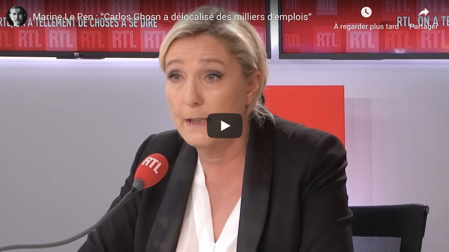 Marine Le Pen : “Carlos Ghosn a délocalisé des milliers d’emplois” (VIDÉO)