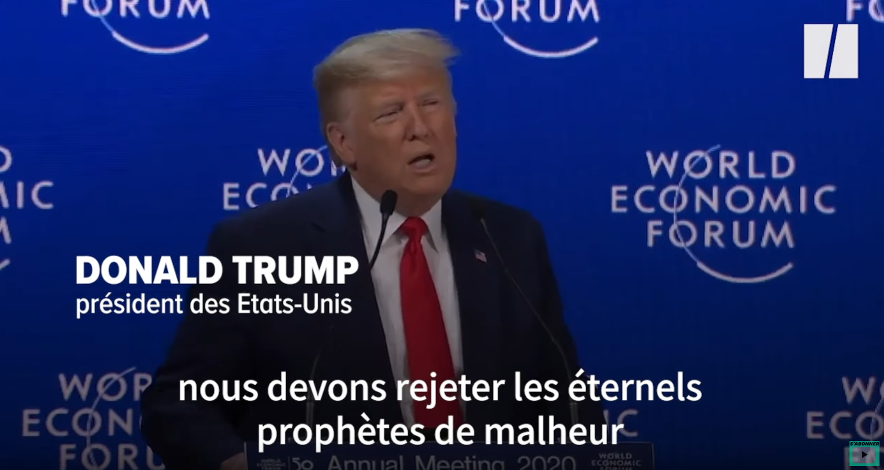 Devant Greta Thunberg, Donald Trump fustige à Davos “les prophètes de malheurs” (VIDÉO)