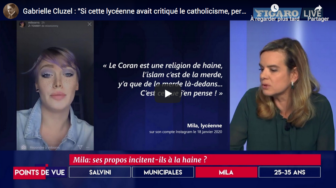 Qui Est Le Mari De Gabrielle Cluzel Gabrielle Cluzel : "Si cette lycéenne avait critiqué le catholicisme