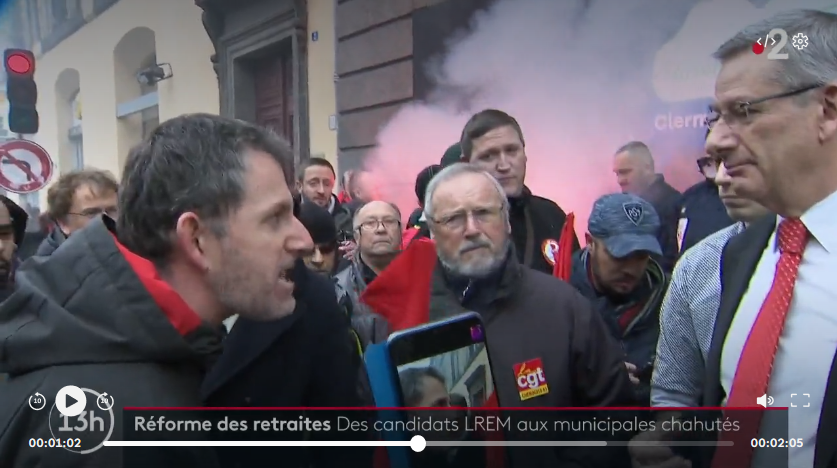 Municipales : des candidats LREM pris à partie par des opposants à la réforme des retraites (VIDÉO)
