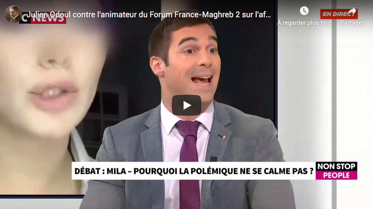 Julien Odoul VS l’animateur du Forum France-Maghreb 2 sur l’affaire Mila (VIDÉO)