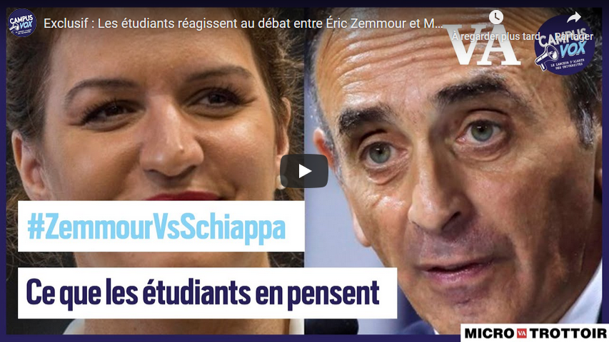 Des étudiants réagissent au débat entre Éric Zemmour et Marlène Schiappa (VIDÉO)