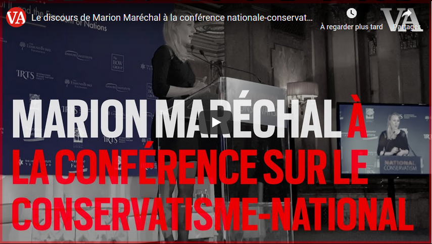 Le discours de Marion Maréchal à la conférence nationale-conservatrice à Rome (VIDÉO)