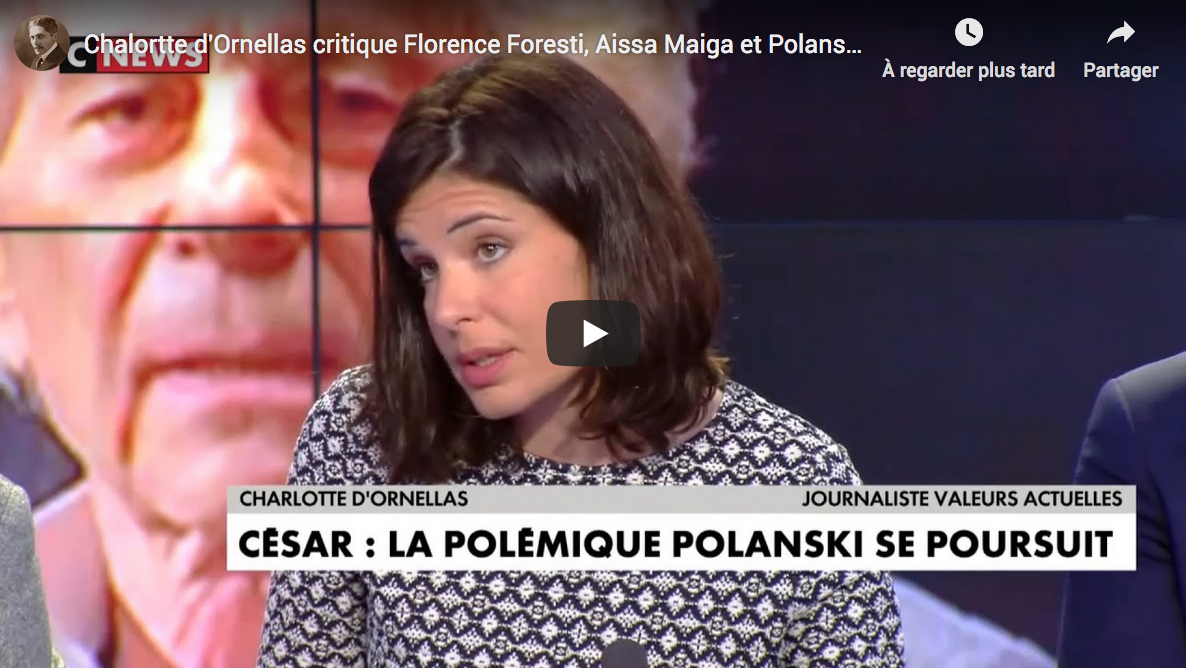 Chalortte d’Ornellas critique Florence Foresti, Aissa Maiga et Polanski après les César (VIDÉO)