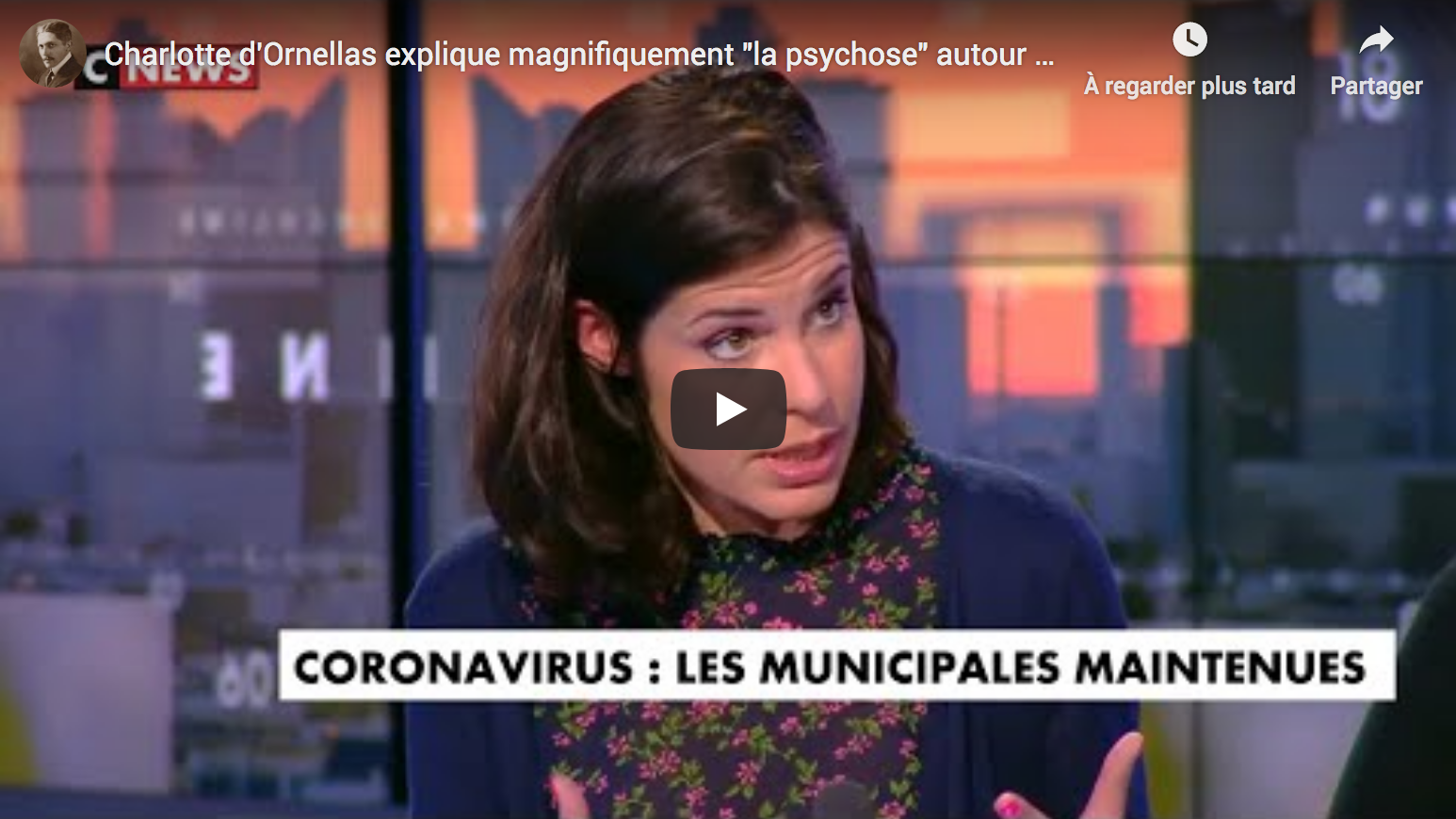 Charlotte d’Ornellas explique magnifiquement “la psychose” autour du Coronavirus (VIDÉO)