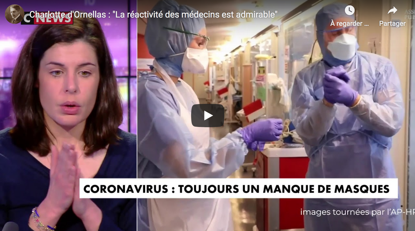 Charlotte d’Ornellas : “La réactivité des médecins est admirable” (VIDÉO)