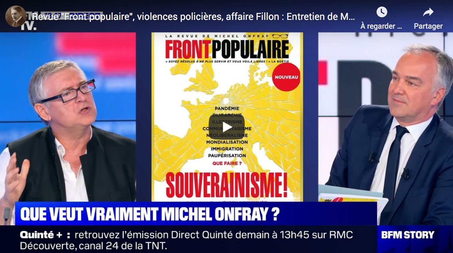 Revue “Front populaire”, violences policières, affaire Fillon : entretien avec Michel Onfray (VIDÉO)