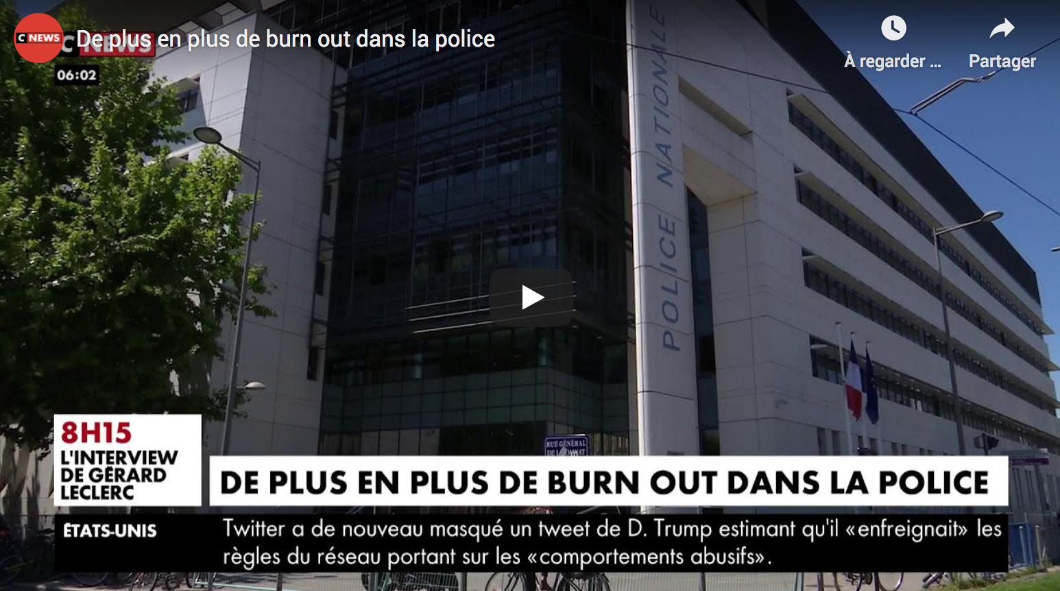 Depuis le début de l’année, plus de 50% des policiers ont déjà connu un arrêt de travail pour dépression ou burn out…