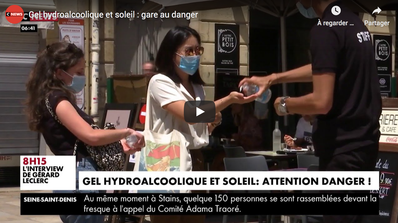 Gel hydroalcoolique et soleil : gare au danger !
