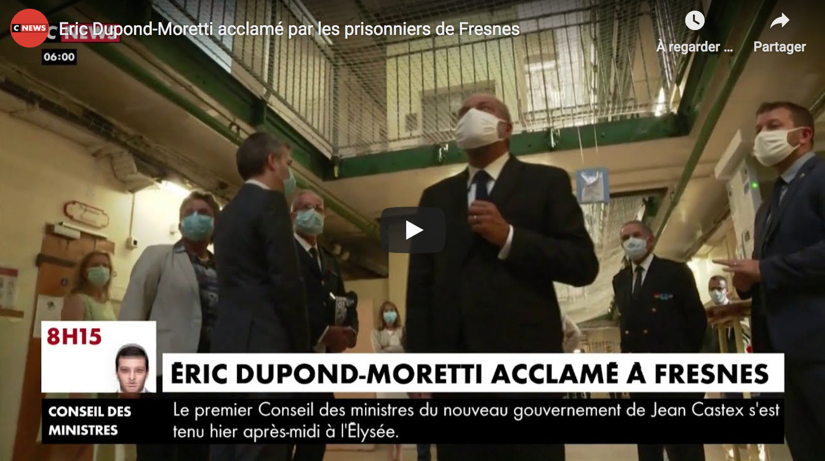 Éric Dupond-Moretti acclamé par les prisonniers de Fresnes (VIDÉO)