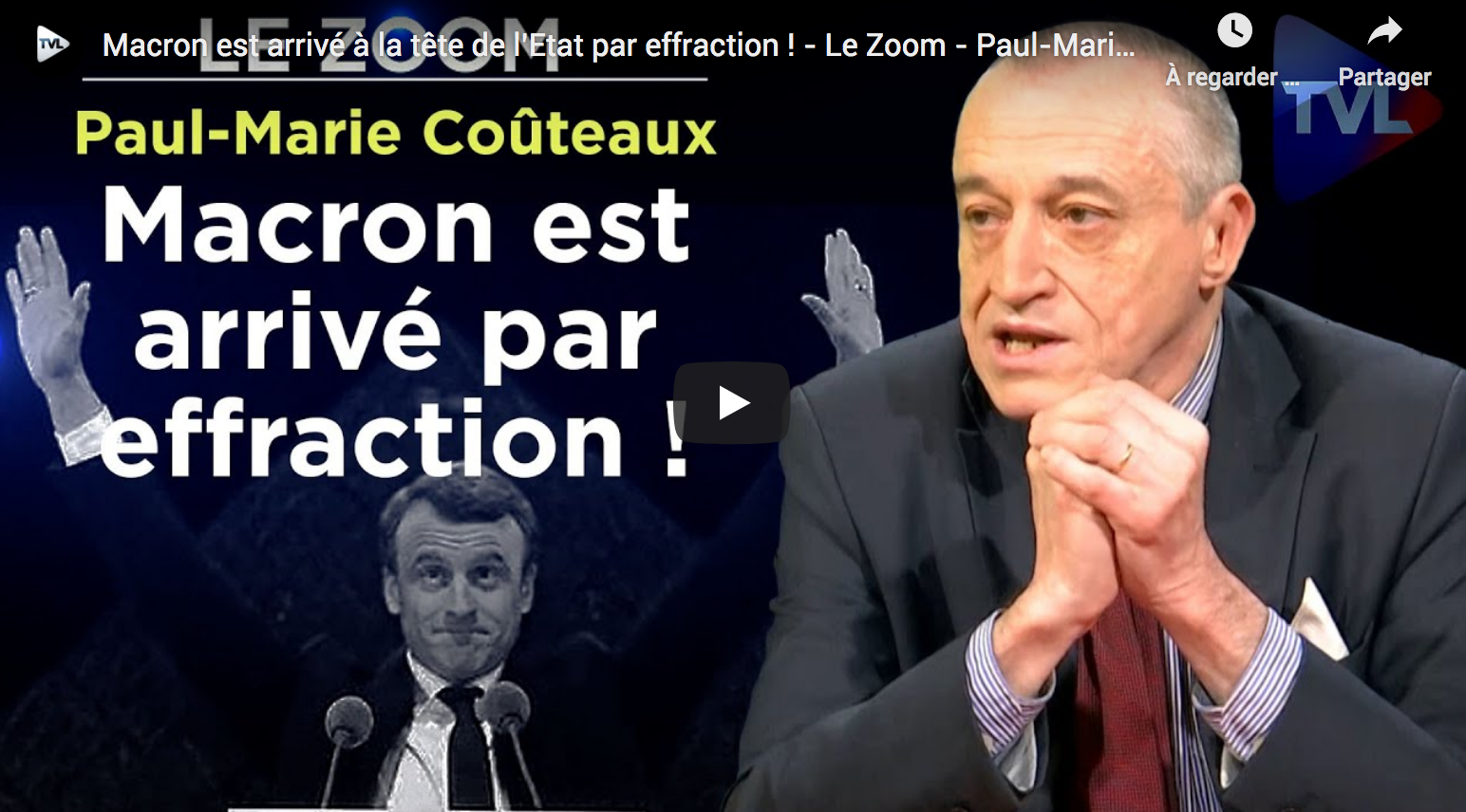 Paul-Marie Coûteaux : “Macron est arrivé à la tête de l’État par effraction !” (VIDÉO)