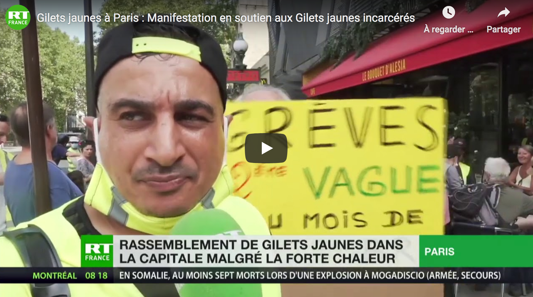 Gilets jaunes à Paris : Manifestation en soutien aux Gilets jaunes incarcérés