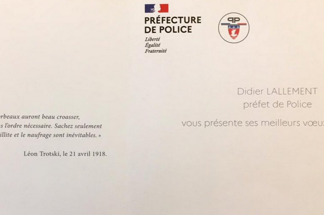 Dans ses vœux, le préfet de police de Paris Didier Lallement cite Léon Trotski…