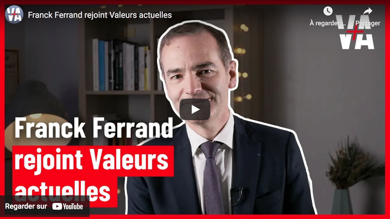 Franck Ferrand rejoint “Valeurs actuelles”
