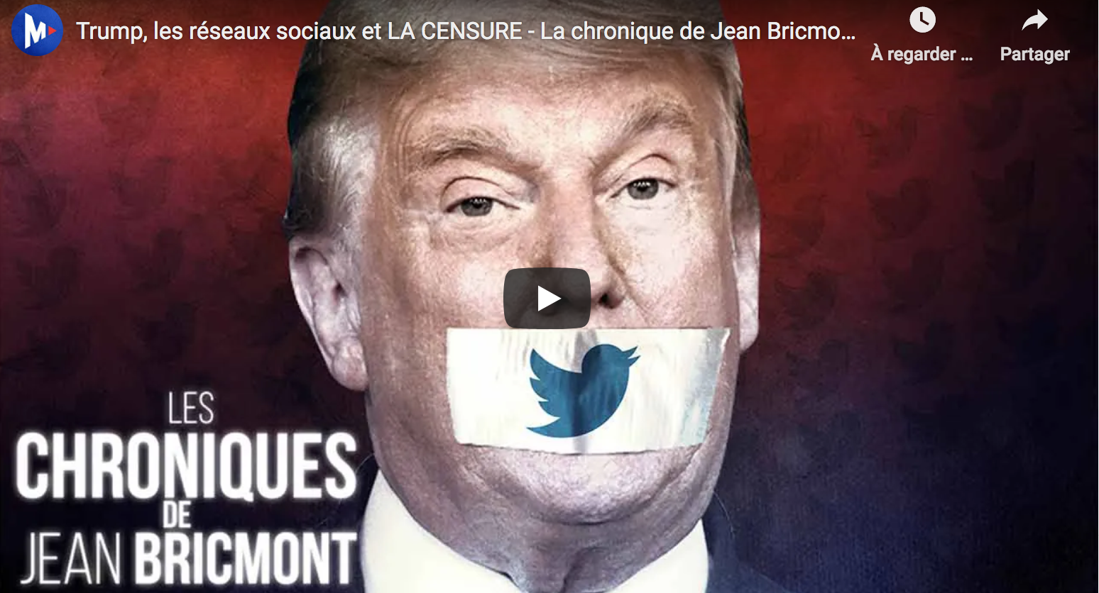 Donald Trump, les réseaux sociaux et la censure (La chronique de Jean Bricmont)