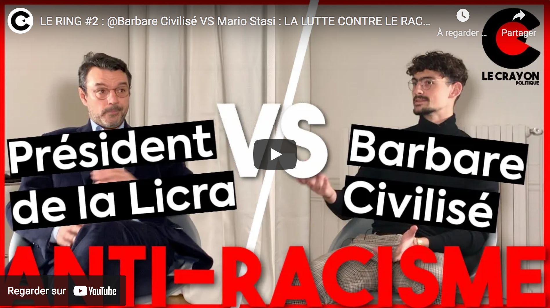Racisme, antiracisme : Barbare Civilisé VS Mario Stasi (DÉBAT)