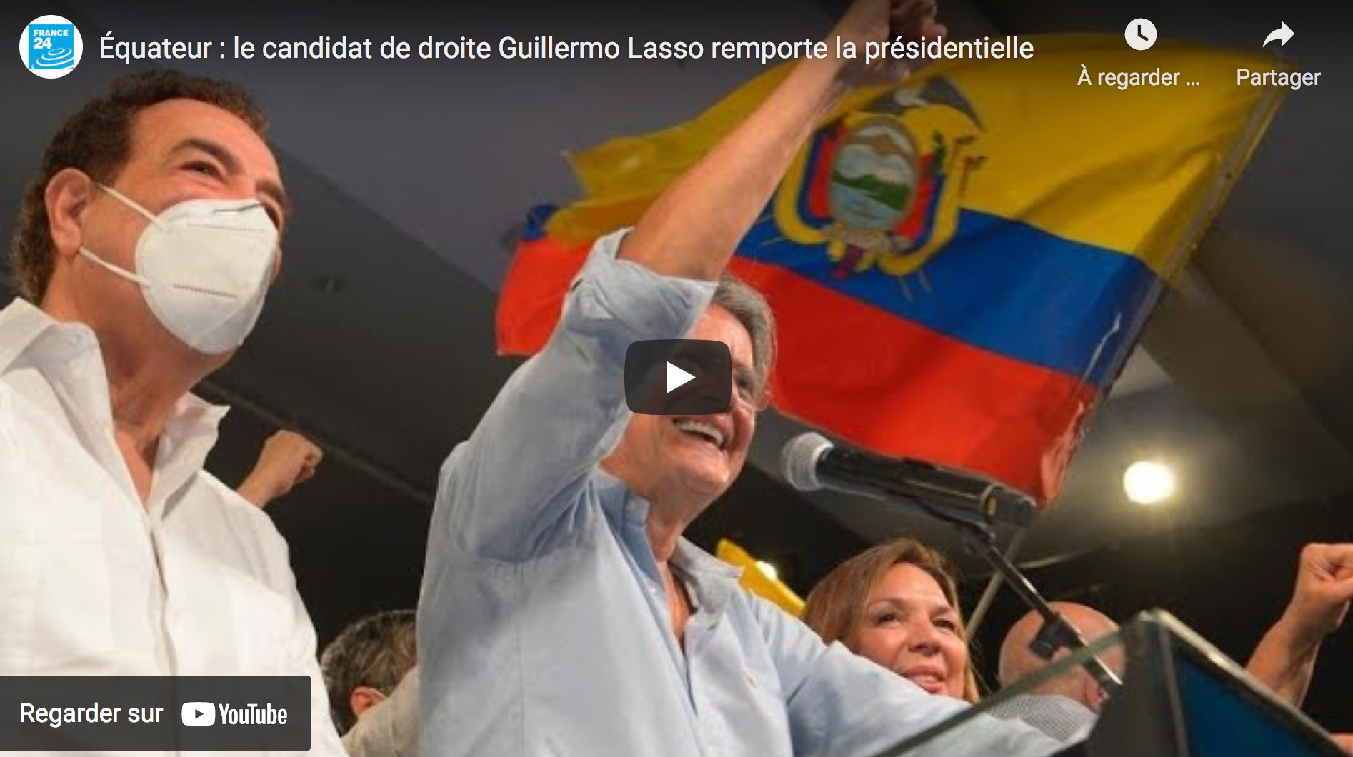 Équateur : le candidat de droite Guillermo Lasso remporte la présidentielle