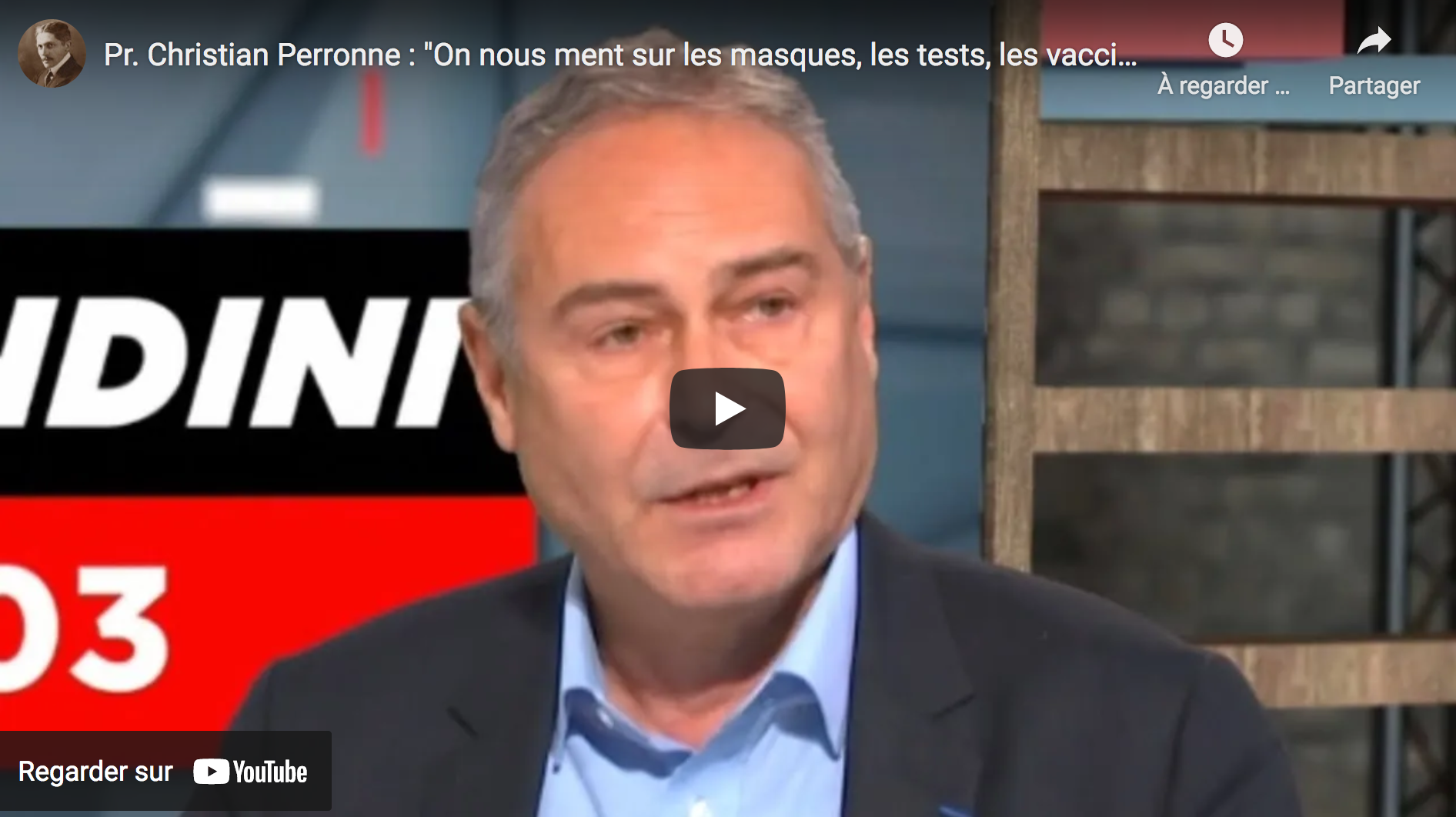 Pr Christian Perronne : “On nous ment sur les masques, les tests, les vaccins et les traitements !” (VIDÉO)
