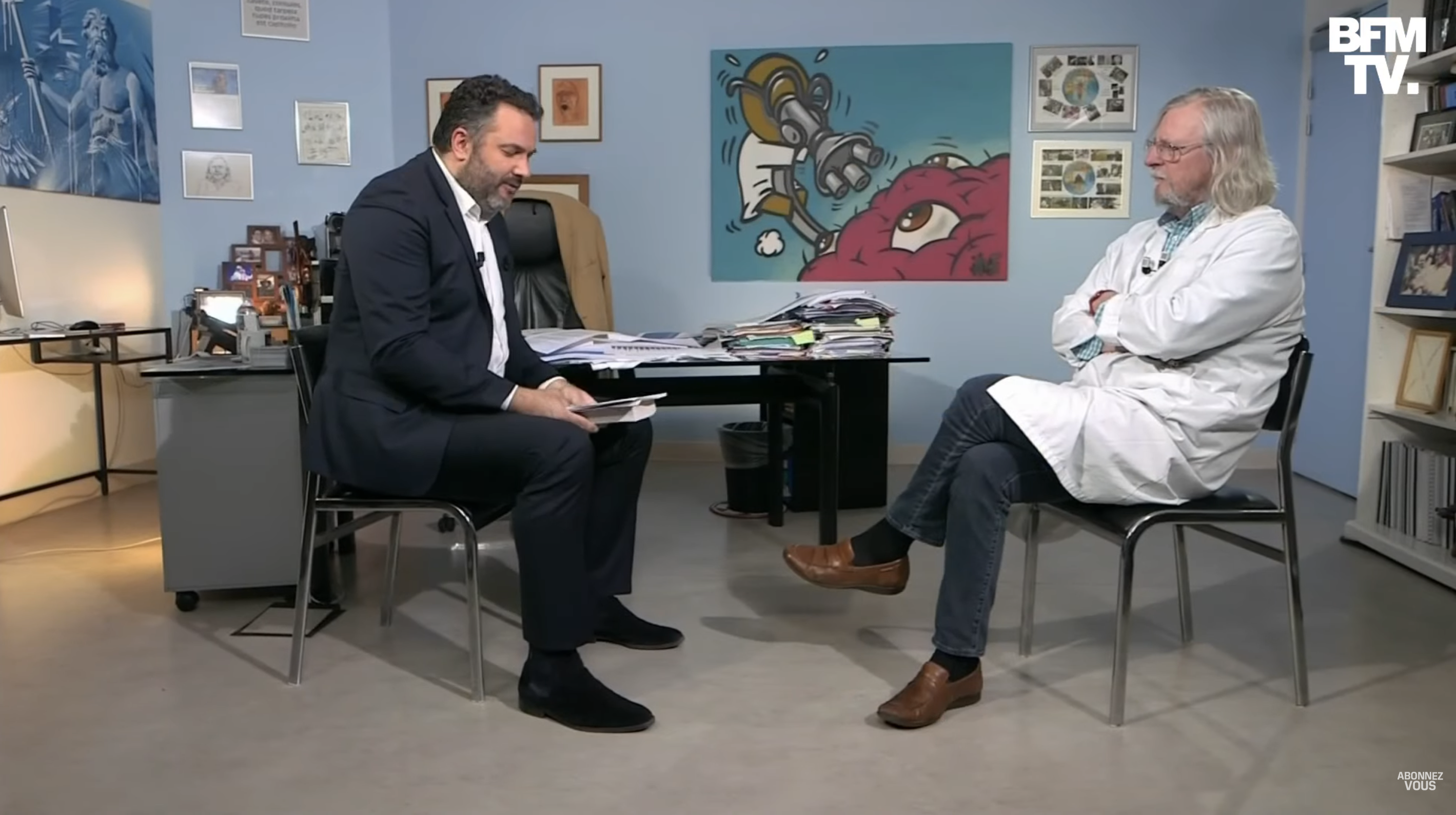 Le Pr Didier Raoult répond aux questions de Bruce Toussaint (BFMTV)