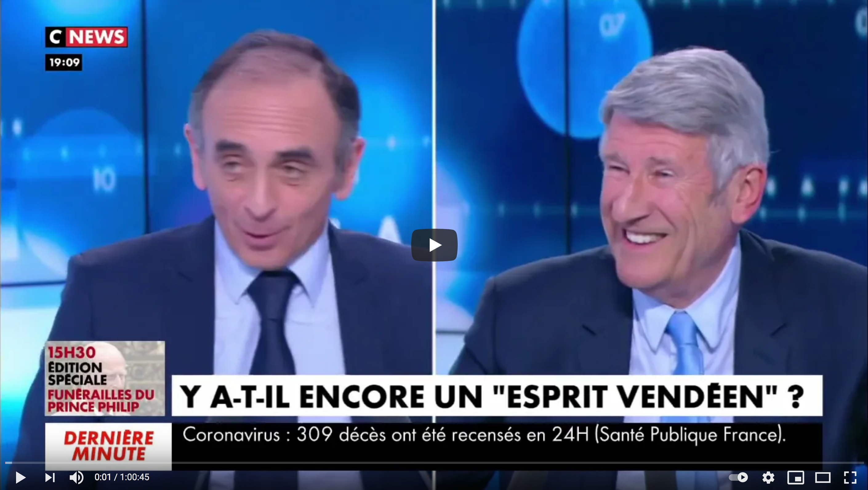 “Y a-t-il encore un esprit vendéen en 2021 ?” Face-à-face entre Éric Zemmour et Philippe de Villiers (VIDÉO)