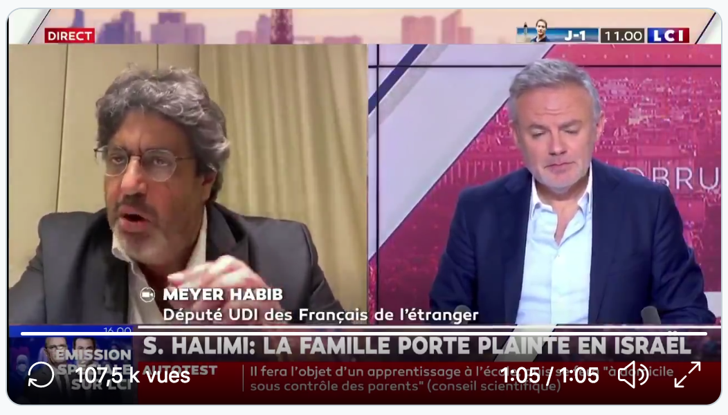 Le député français Meyer Habib envisage qu’Israël enlève illégalement un Français sur le territoire français en toute décontraction… (VIDÉO)