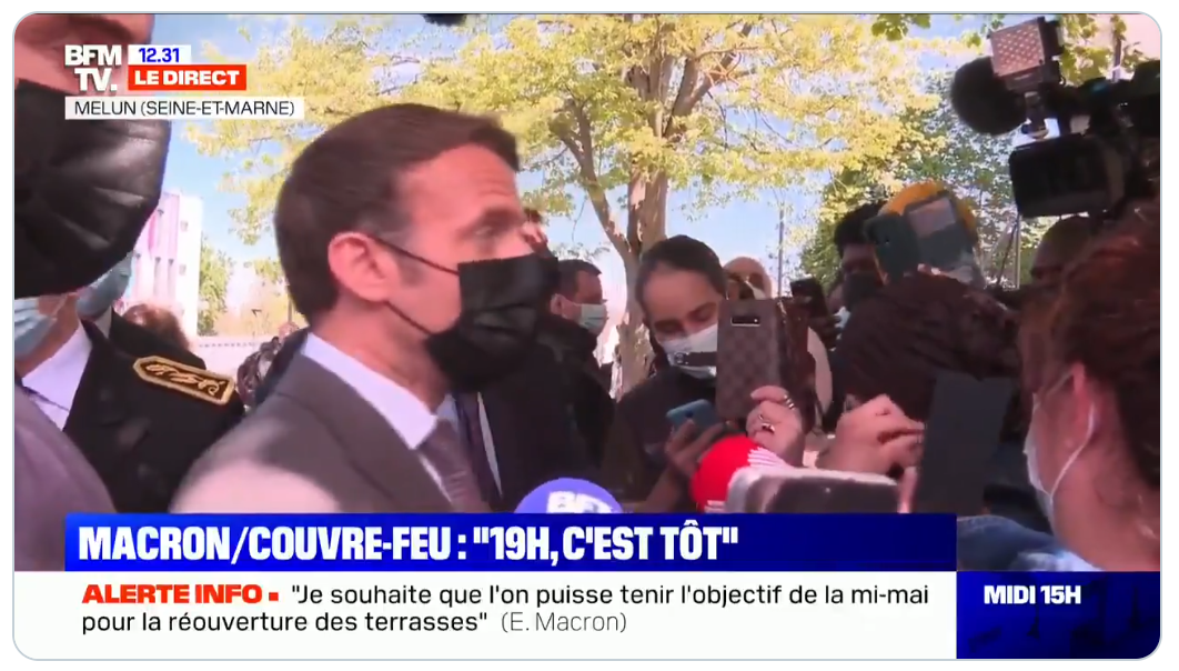 Emmanuel Macron : “On ne peut pas rouvrir les restaurants fin-mai/courant juin dans les départements où ça circule encore beaucoup” (VIDÉO)