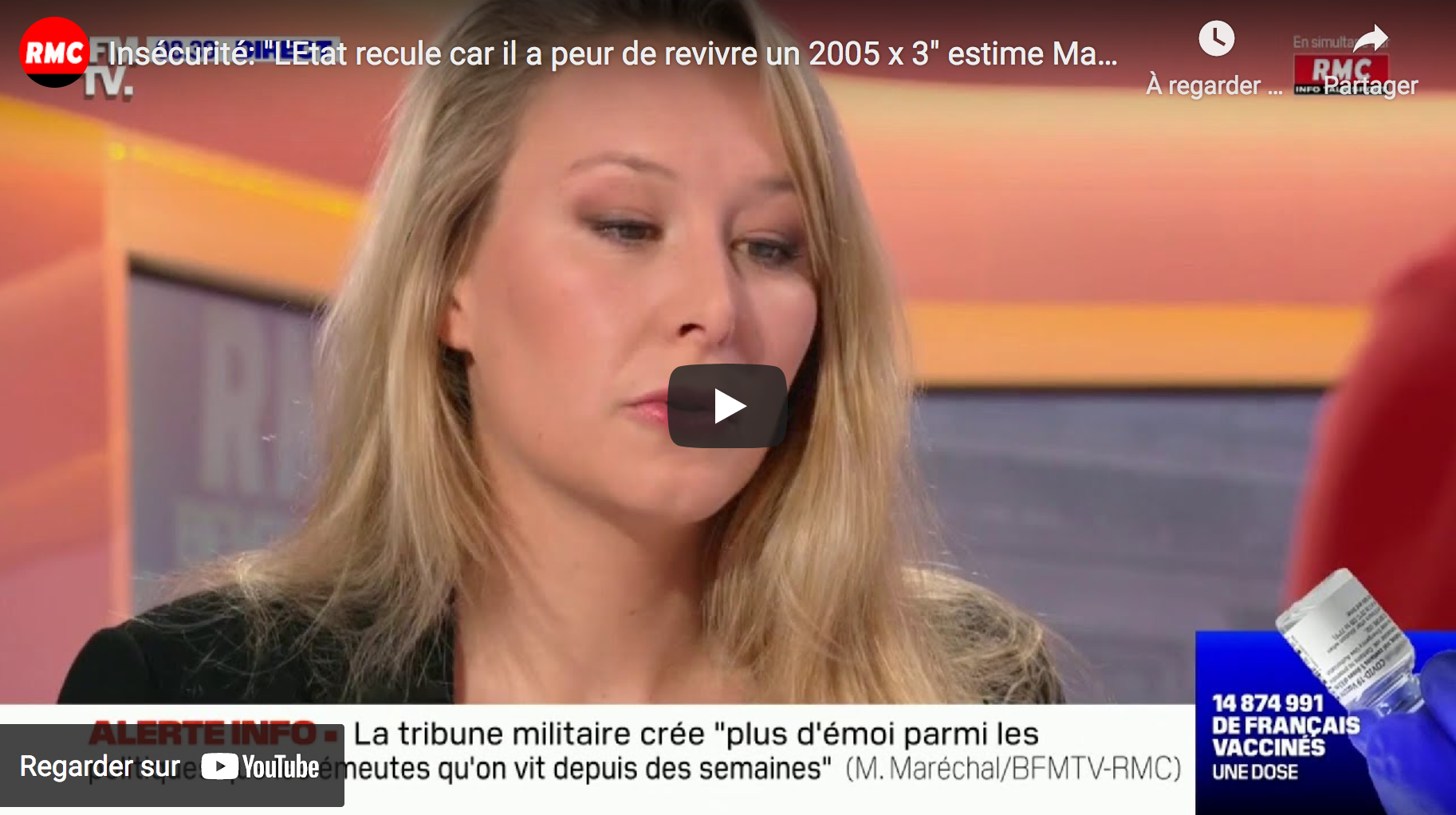 Insécurité : “L’État recule car il a peur de revivre un 2005 x 3” estime Marion Maréchal (VIDÉO)
