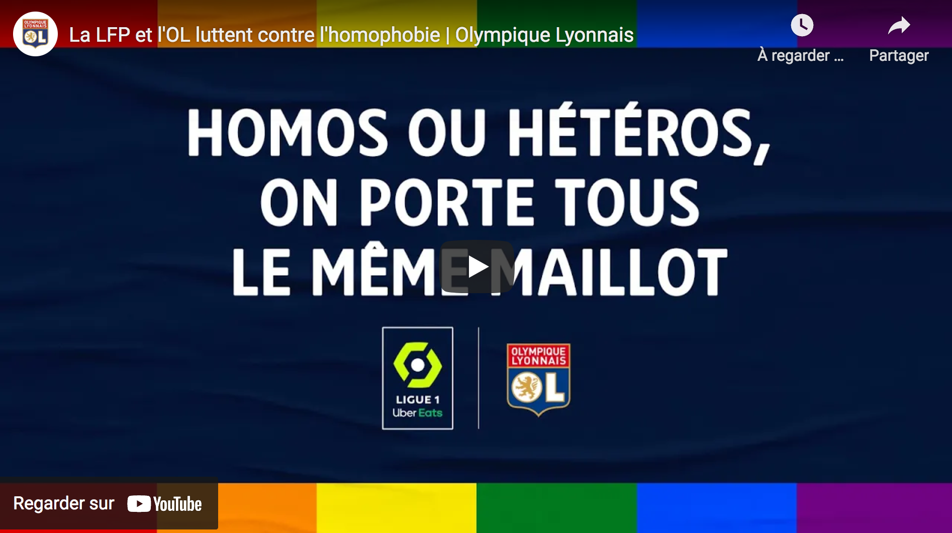 Olympique lyonnais : Propagande homofolle avec des gentils immigrés, des femmes tolérantes et des hommes blancs agressifs et vulgaires (VIDÉO)